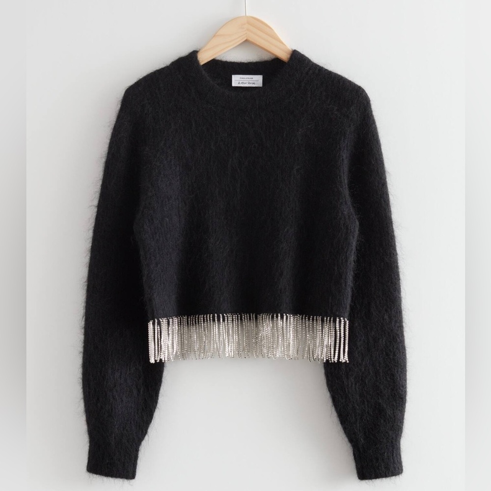 & Other Stories DIAMONTE FRINGED CROPPED
SWEATER